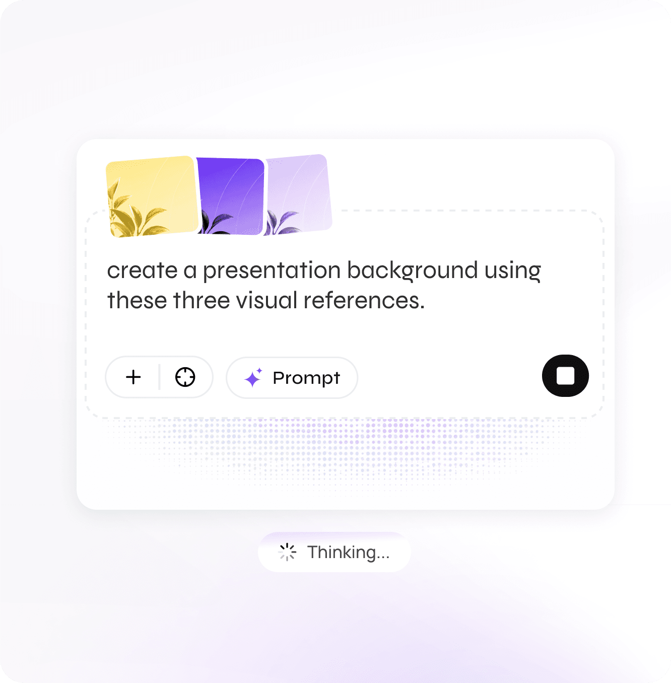 Chat-based editor creating a presentation background from visual references